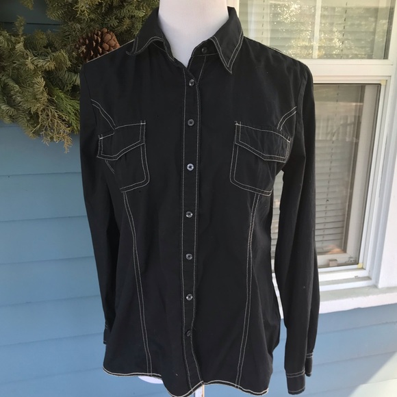 TOMMY HILFIGER Black Button Shirt Top - Picture 1 of 4